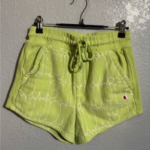 Champion Neon Lime Graphic Drawstring Athletic Shorts